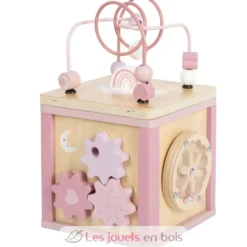 Cube de motricité en bois rose - Small Foot