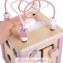 Cube de motricité en bois rose - Small Foot