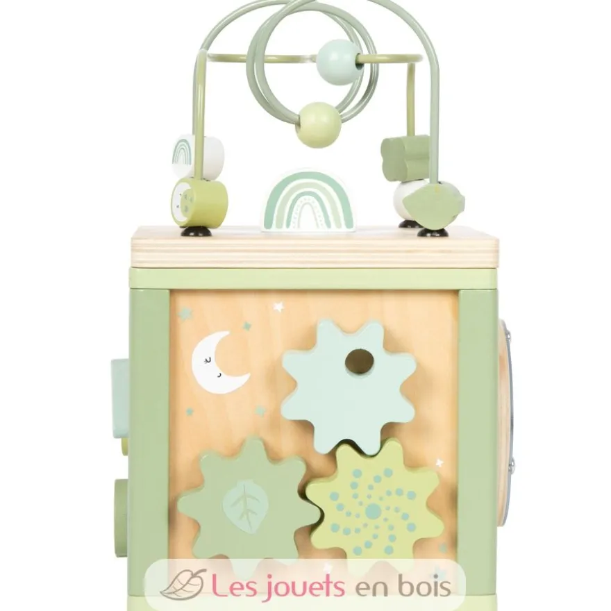 Cube de motricité en bois vert - Small Foot