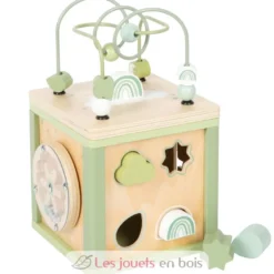 Cube de motricité en bois vert - Small Foot