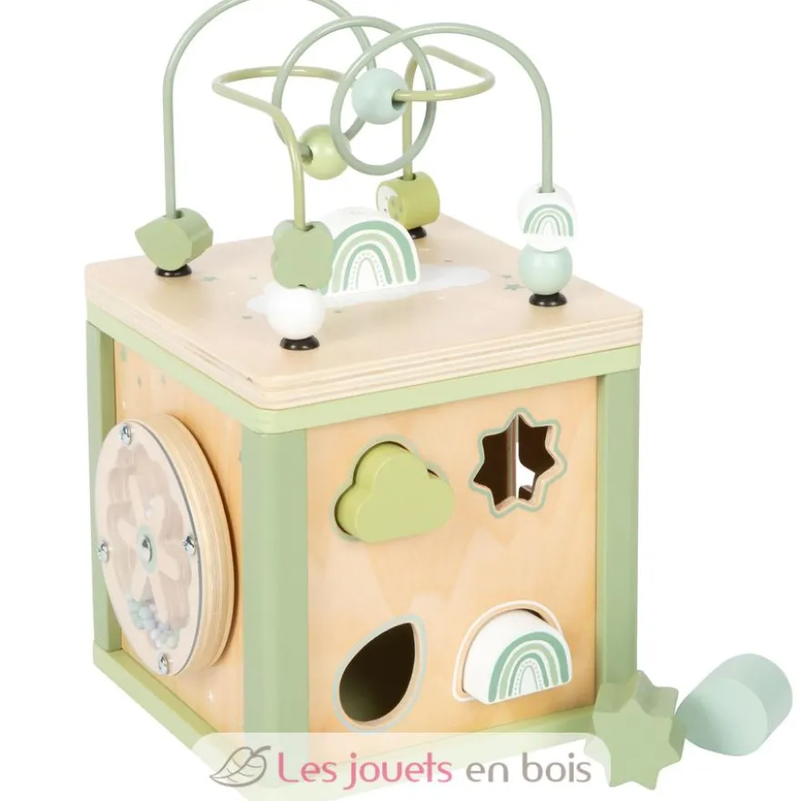 Cube de motricité en bois vert - Small Foot