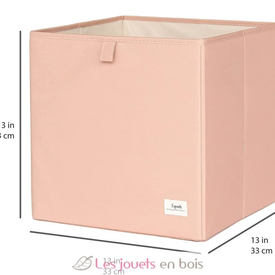 Cube de rangement recyclé uni argile - 3 Sprouts