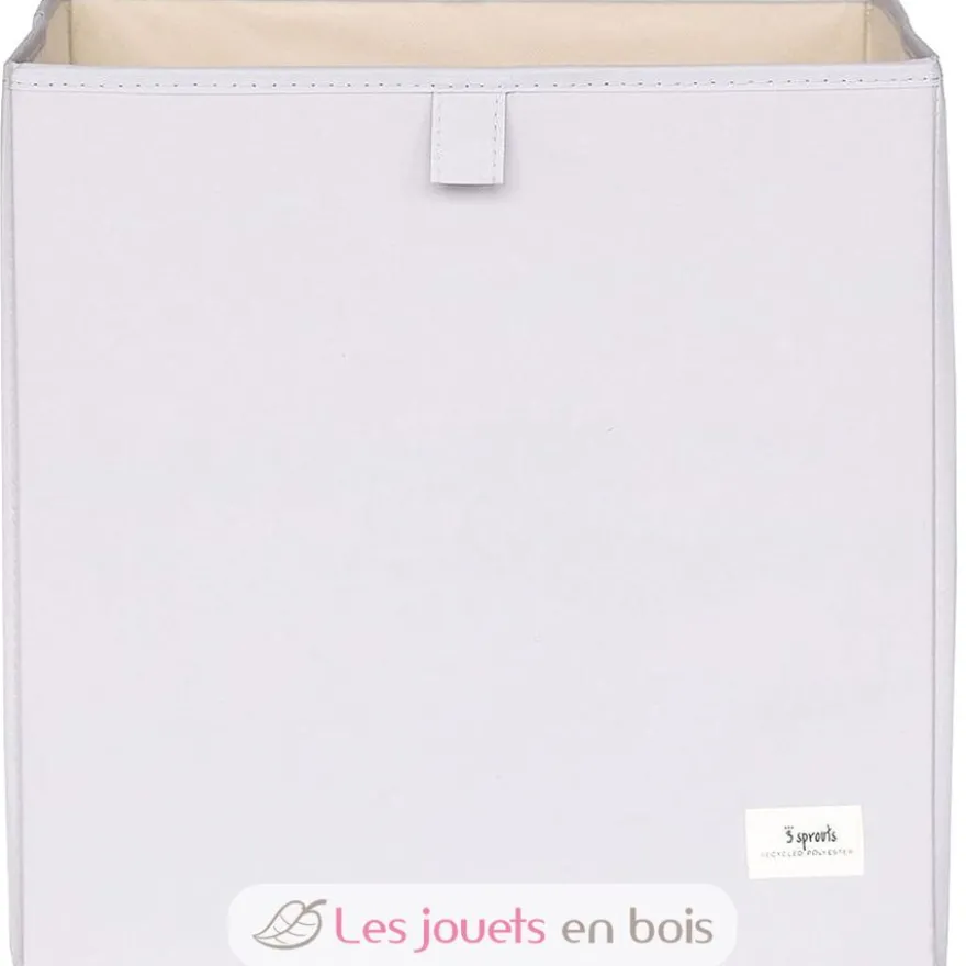 Cube de rangement recyclé uni gris clair - 3 Sprouts