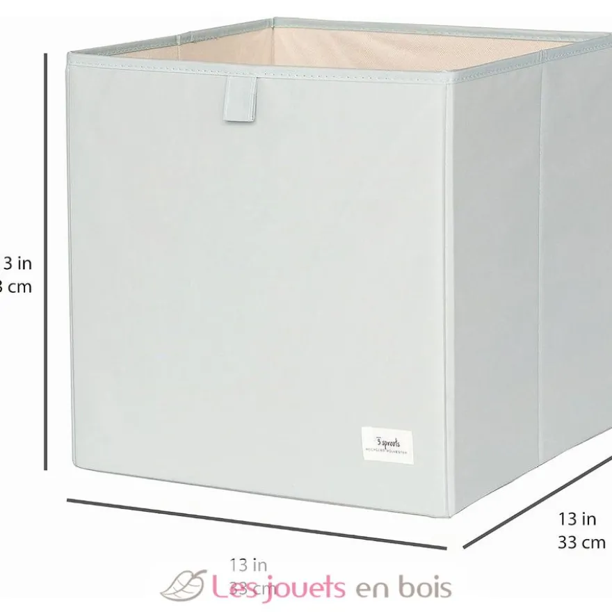 Cube de rangement recyclé uni vert - 3 Sprouts