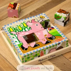 Cubes en bois animaux de la ferme - Melissa & Doug