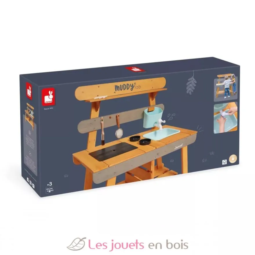 Cuisine d'extérieur en bois Muddy Lab marron - Janod