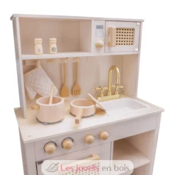 Cuisine en bois et rotin rose - New Classic Toys