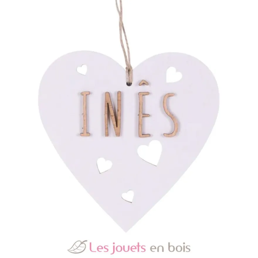 Cœur de Noël personnalisable bois blanc - Vintiun