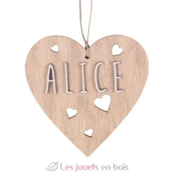 Cœur de Noël personnalisable bois naturel - Vintiun