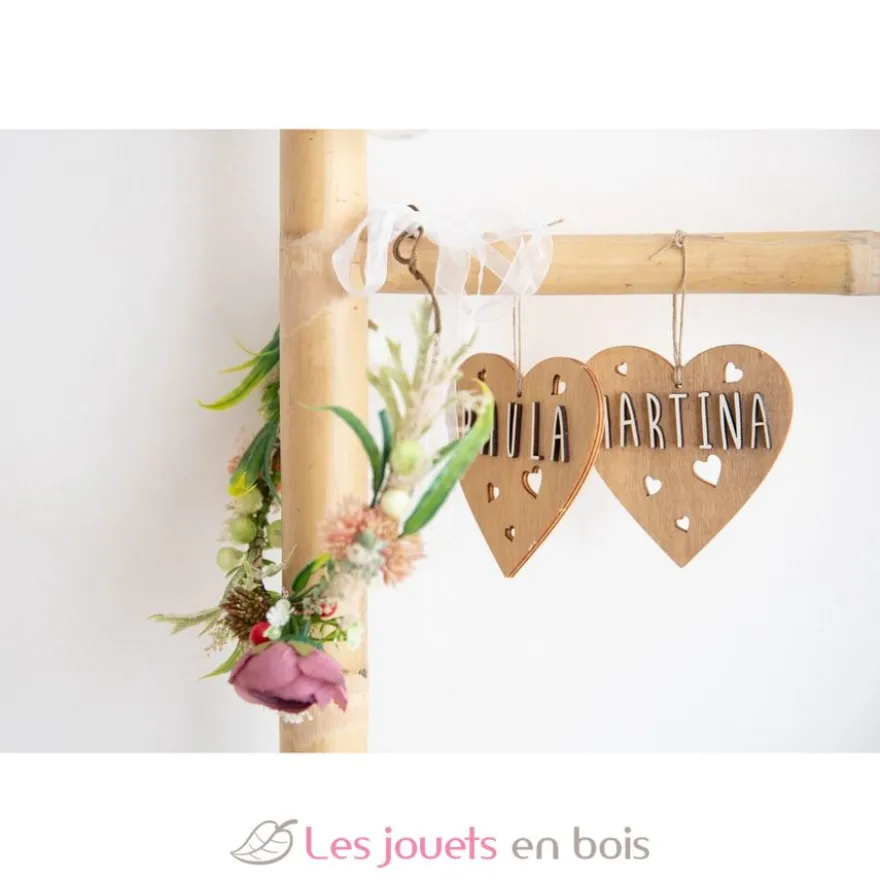 Cœur de Noël personnalisable bois naturel - Vintiun