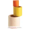 Cylindres imbriqués jaune orange Plan Toys