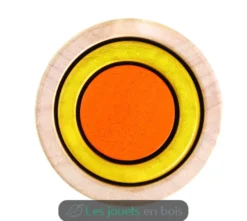 Cylindres imbriqués jaune orange Plan Toys