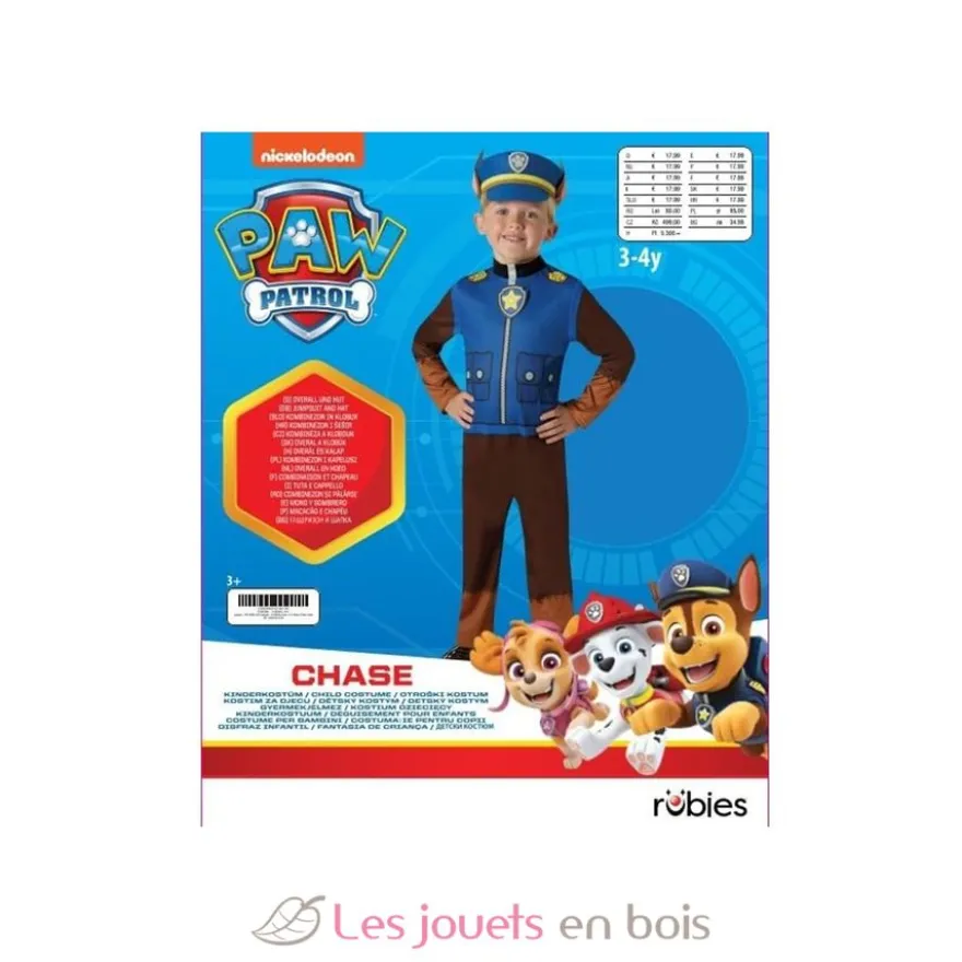 Déguisement Chase Pat' Patrouille 5-6 ans - Rubies