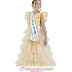 Déguisement Robe Miss France dorée 116 cm - Chaks