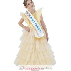 Déguisement Robe Miss France dorée 128 cm - Chaks