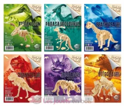 6 dinosaures en bois à assembler - Buki France