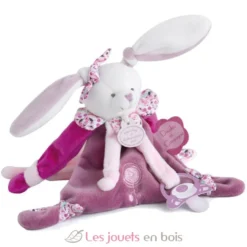 Doudou attache-sucette Cerise le lapin - Doudou et Compagnie