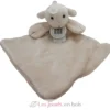 Doudou carré L'agneau Lara 26 cm écru - Happy Horse