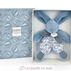 Doudou lapin bleu 18 cm - Doudou et Compagnie