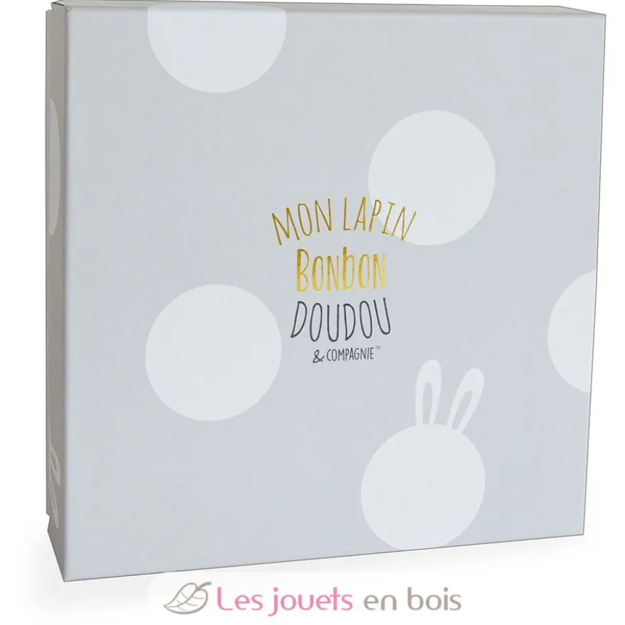 Doudou Lapin Bonbon taupe - Doudou et Compagnie