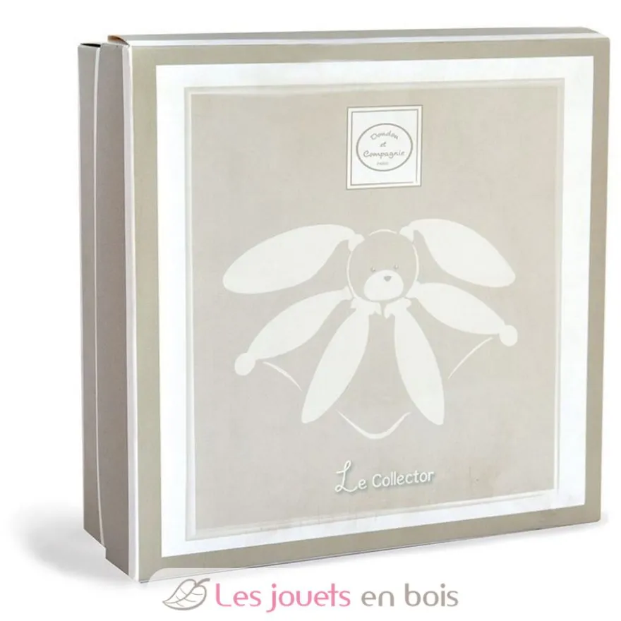 Doudou lapin pétales taupe 28 cm - Doudou et Compagnie