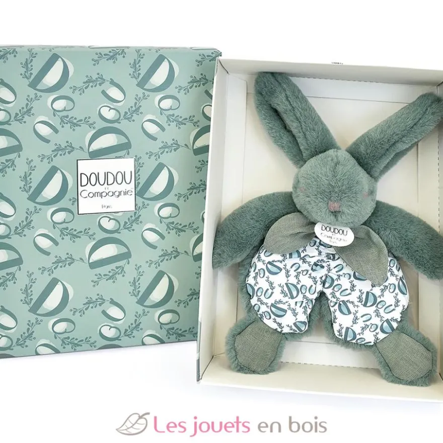 Doudou lapin vert sauge 18 cm - Doudou et Compagnie