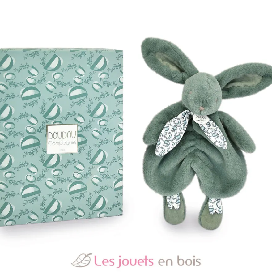 Doudou lapin vert sauge 29 cm - Doudou et Compagnie