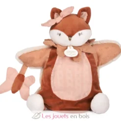 Doudou marionnette renard Mina rose - Doudou et Compagnie