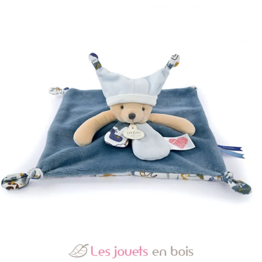Doudou ours bleu à histoires 25 cm - Doudou et Compagnie