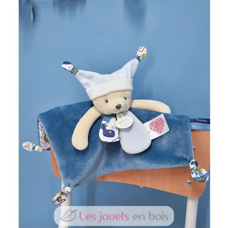 Doudou ours bleu à histoires 25 cm - Doudou et Compagnie