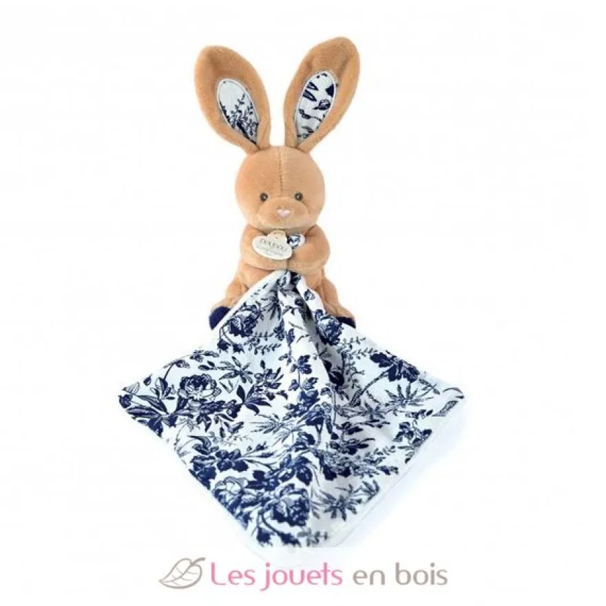 Doudou Pantin Lapin bleu marine 12 cm - Doudou et Compagnie