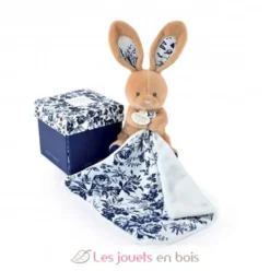Doudou Pantin Lapin bleu marine 12 cm - Doudou et Compagnie