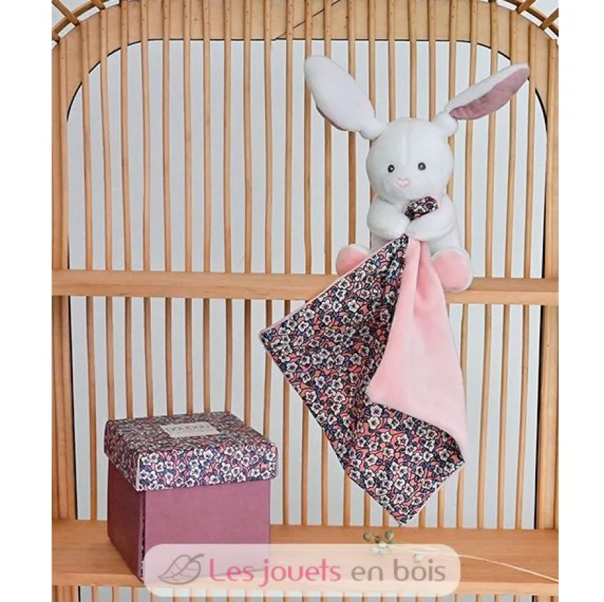 Doudou Pantin Lapin rose 12 cm - Doudou et Compagnie