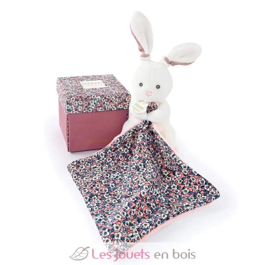Doudou Pantin Lapin rose 12 cm - Doudou et Compagnie