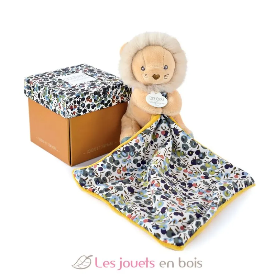 Doudou Pantin Lion ocre 12 cm - Doudou et Compagnie