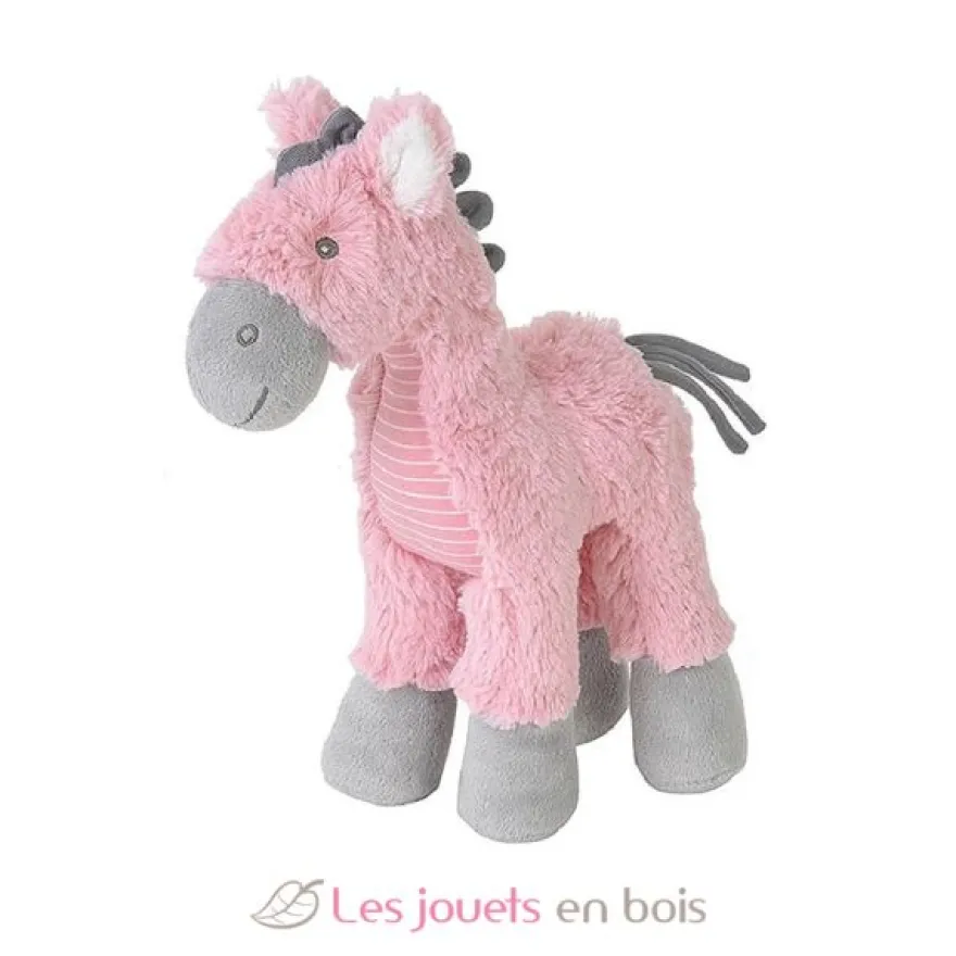 Doudou peluche cheval Hadel 24cm rose - Happy Horse