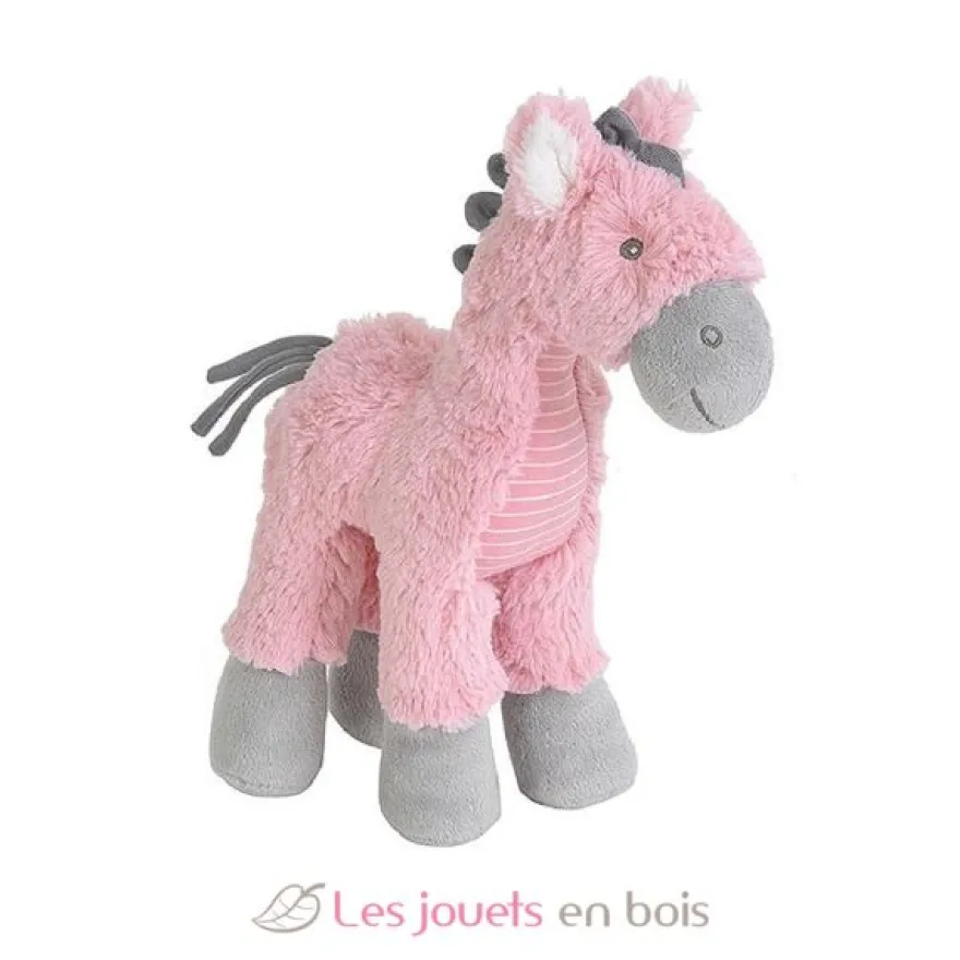Doudou peluche cheval Hadel 24cm rose - Happy Horse