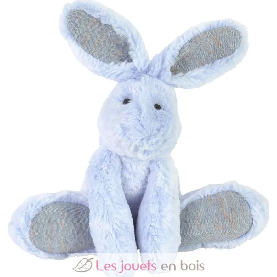 Doudou peluche lapin bleu 26 cm bleu - Happy Horse