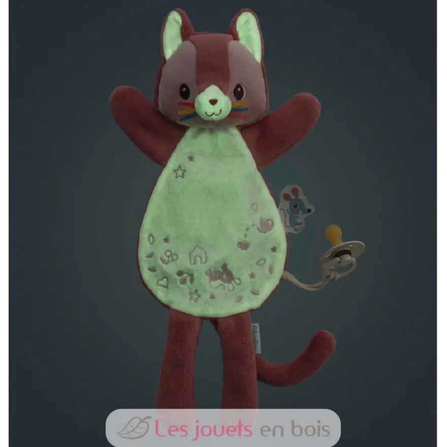 Doudou phosphorescent Jeanne le chat rose - Lilliputiens