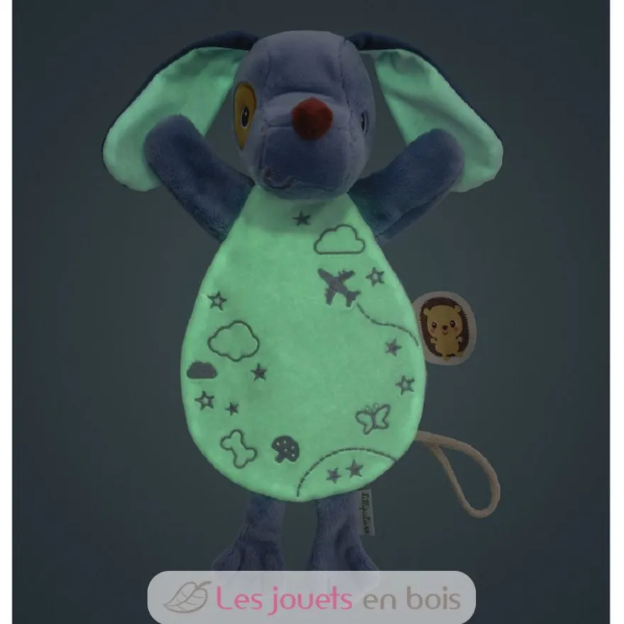 Doudou phosphorescent Jules le chien bleu - Lilliputiens