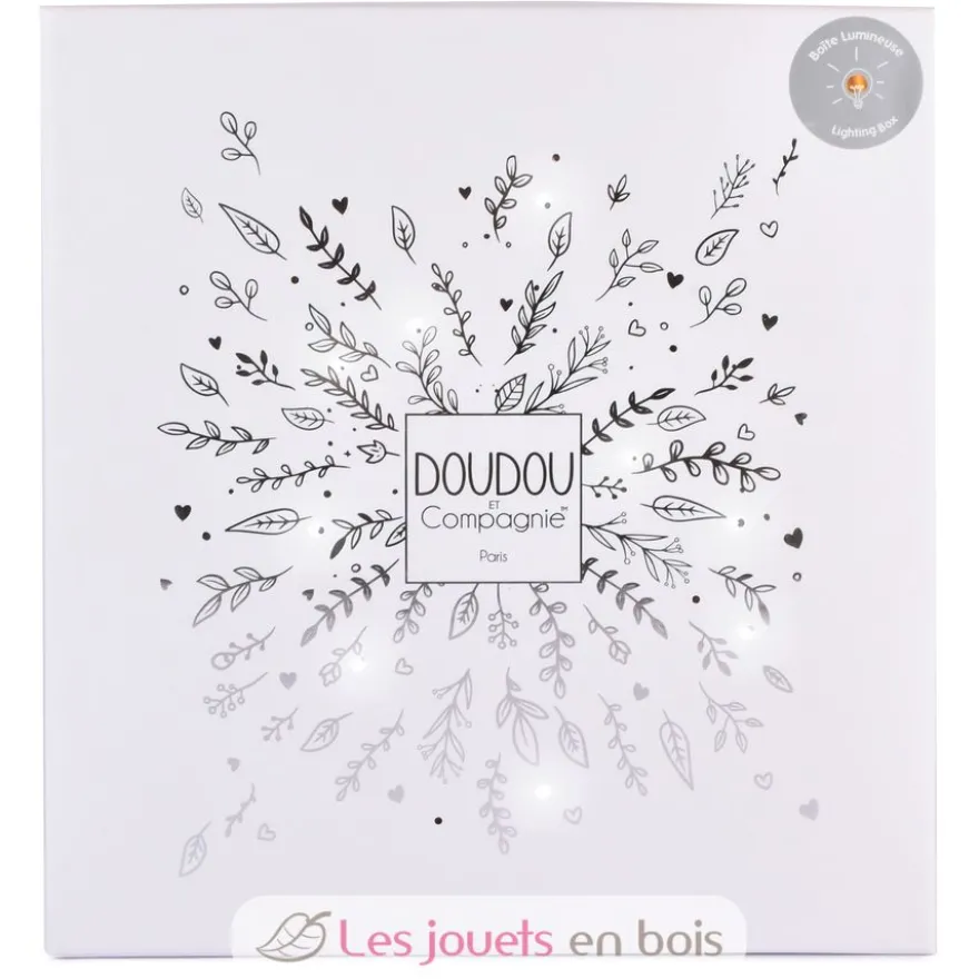 Doudou plat pétales Ours Blanc 25 cm - Doudou et Compagnie