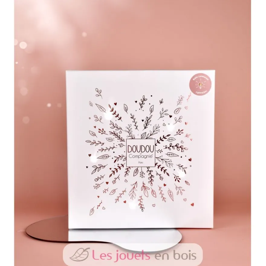 Doudou plat pétales Ours Rose 25 cm - Doudou et Compagnie