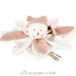 Doudou plat pétales Ours Rose 25 cm - Doudou et Compagnie