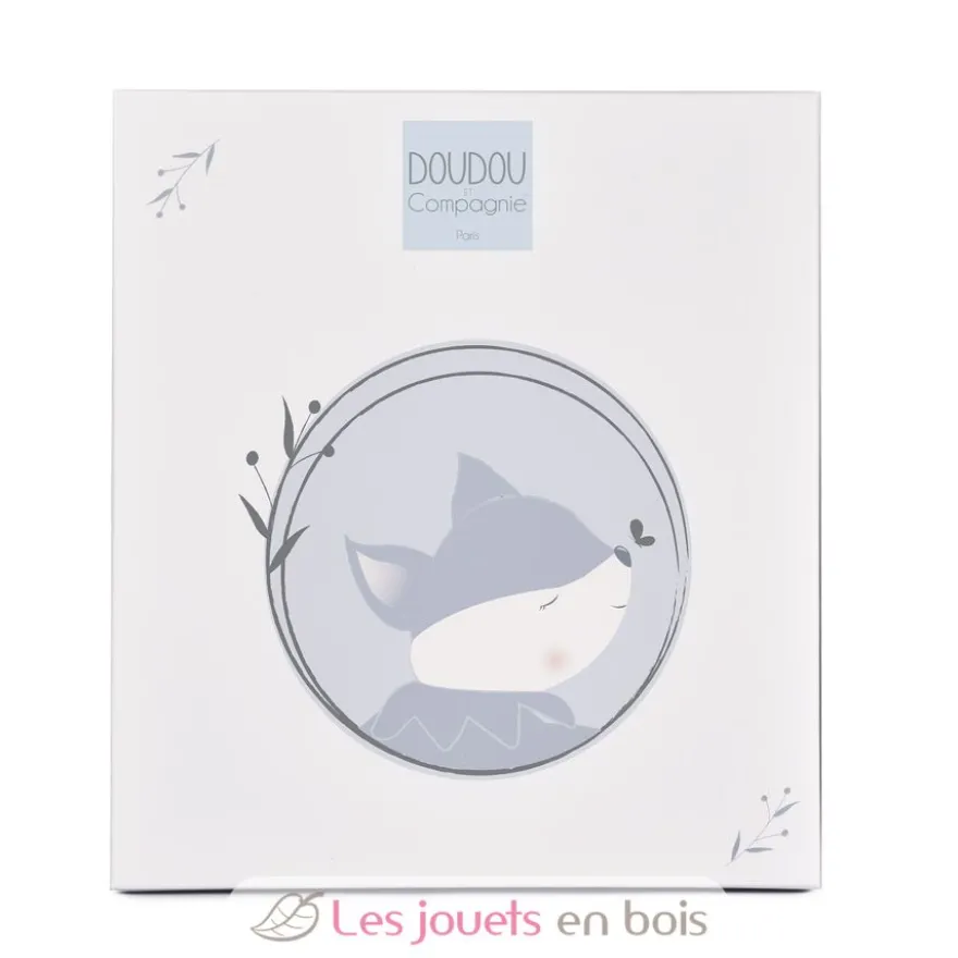 Doudou plat Renard Timo bleu 29 cm - Doudou et Compagnie