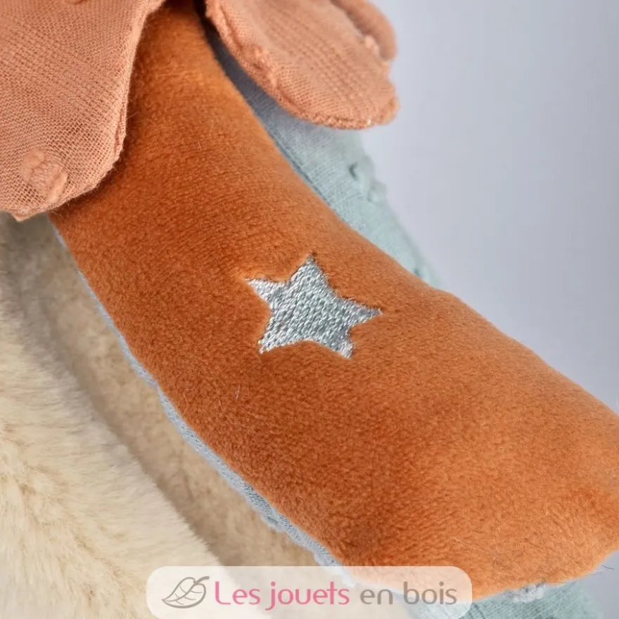 Doudou plat Renard Timo bleu 29 cm - Doudou et Compagnie
