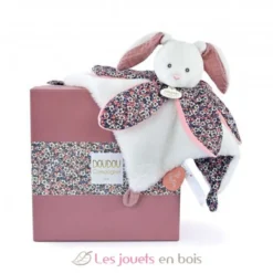 Doudou pétale lapin rose Boh'aime 27 cm - Doudou et Compagnie