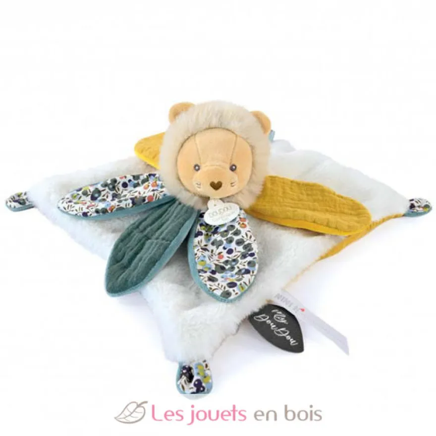 Doudou pétale lion blanc Boh'aime 27 cm - Doudou et Compagnie
