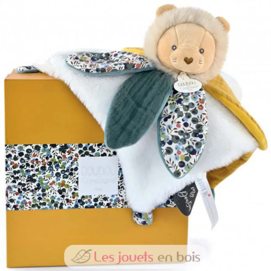 Doudou pétale lion blanc Boh'aime 27 cm - Doudou et Compagnie