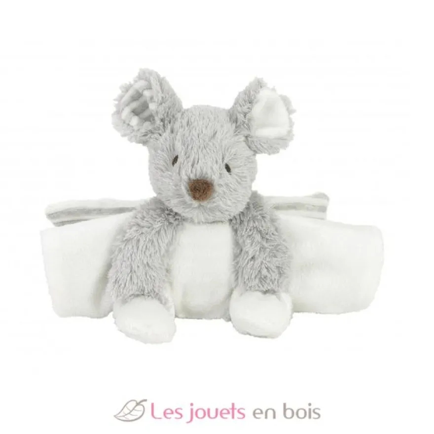 Doudou Souris Missy pliable 16 cm grise - Happy Horse