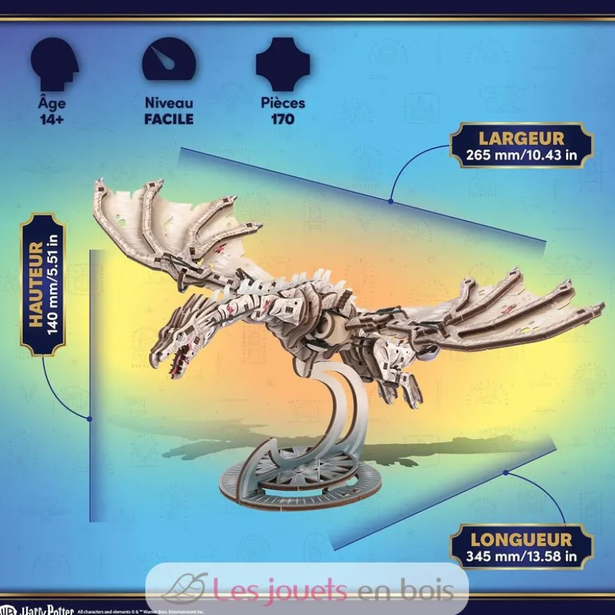 Dragon Pansedefer ukrainien Harry Potter - Puzzle 3D mécanique en bois - Ugears